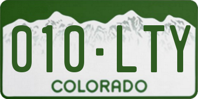 CO license plate 010LTY