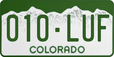 CO license plate 010LUF