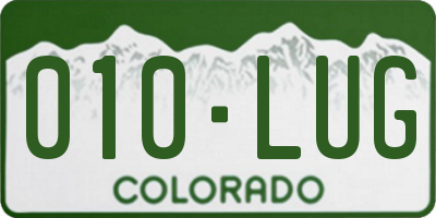 CO license plate 010LUG