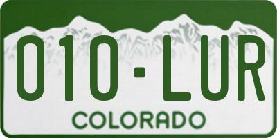 CO license plate 010LUR