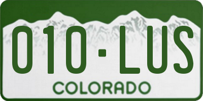 CO license plate 010LUS