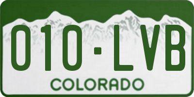 CO license plate 010LVB