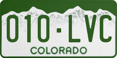 CO license plate 010LVC