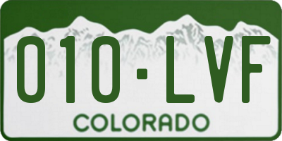 CO license plate 010LVF