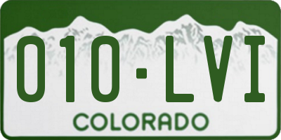 CO license plate 010LVI