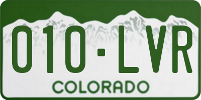 CO license plate 010LVR