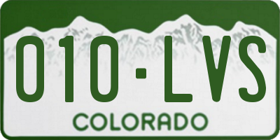 CO license plate 010LVS