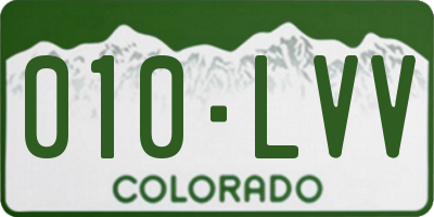 CO license plate 010LVV