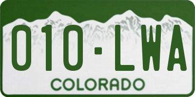 CO license plate 010LWA