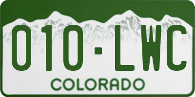 CO license plate 010LWC