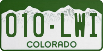 CO license plate 010LWI
