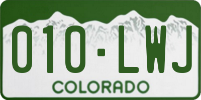 CO license plate 010LWJ