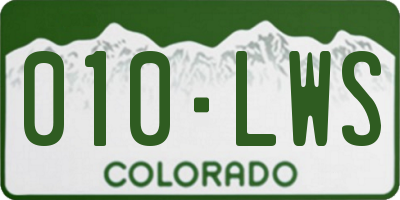CO license plate 010LWS