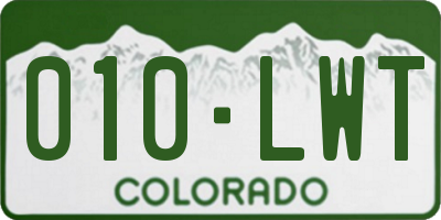 CO license plate 010LWT