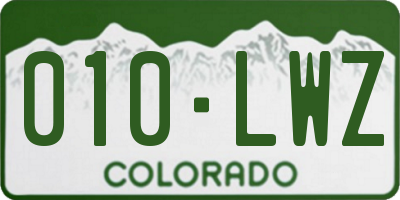 CO license plate 010LWZ
