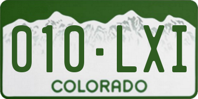 CO license plate 010LXI