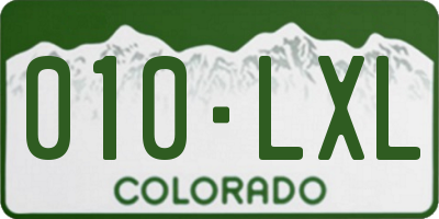 CO license plate 010LXL