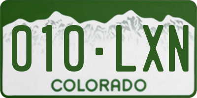 CO license plate 010LXN