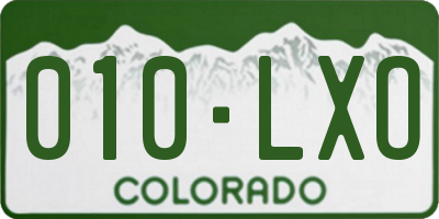 CO license plate 010LXO