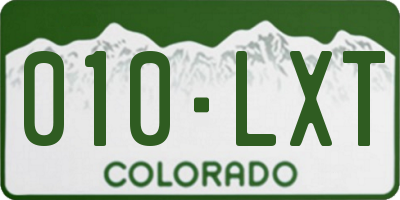 CO license plate 010LXT