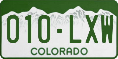 CO license plate 010LXW