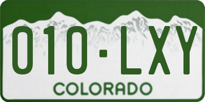 CO license plate 010LXY