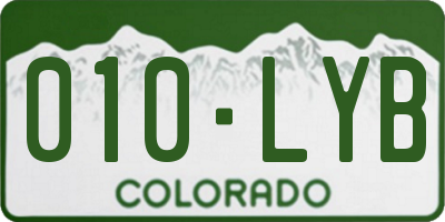CO license plate 010LYB
