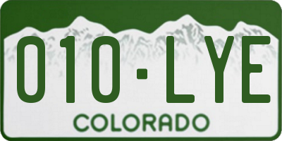CO license plate 010LYE
