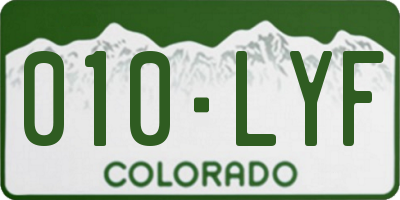 CO license plate 010LYF