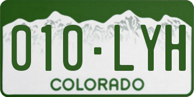CO license plate 010LYH