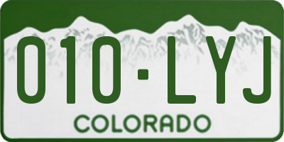 CO license plate 010LYJ