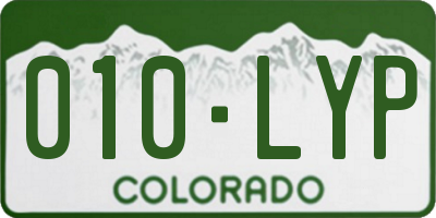 CO license plate 010LYP