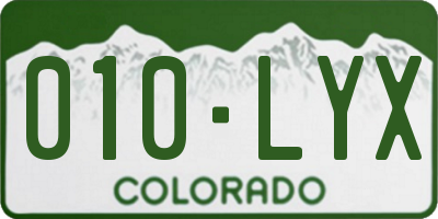 CO license plate 010LYX