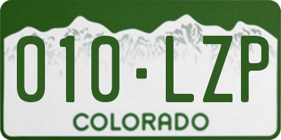 CO license plate 010LZP