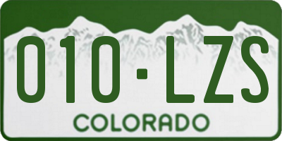 CO license plate 010LZS