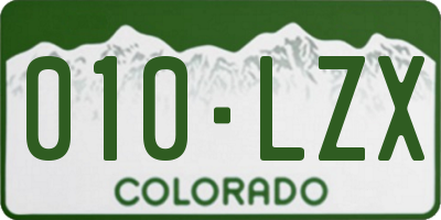 CO license plate 010LZX
