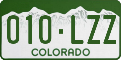 CO license plate 010LZZ