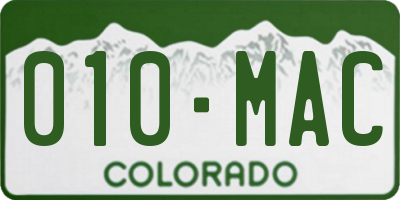 CO license plate 010MAC
