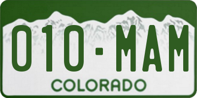 CO license plate 010MAM