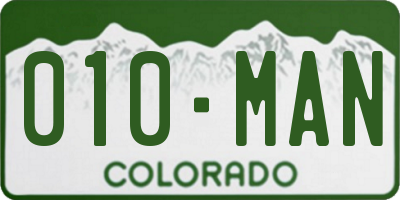 CO license plate 010MAN