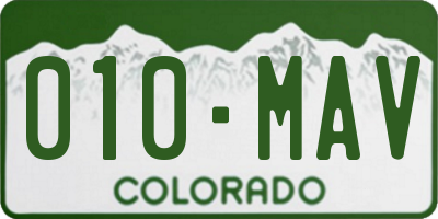CO license plate 010MAV