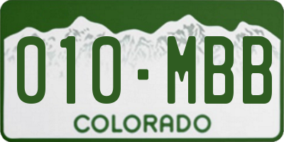 CO license plate 010MBB