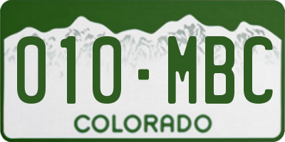 CO license plate 010MBC