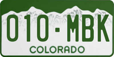 CO license plate 010MBK