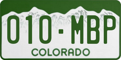 CO license plate 010MBP