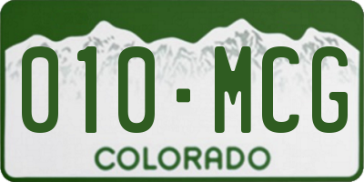 CO license plate 010MCG