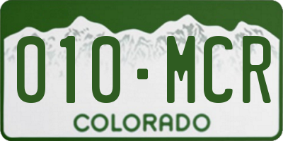 CO license plate 010MCR
