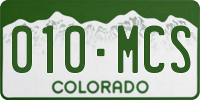 CO license plate 010MCS