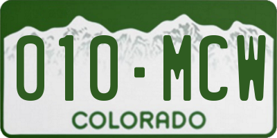 CO license plate 010MCW