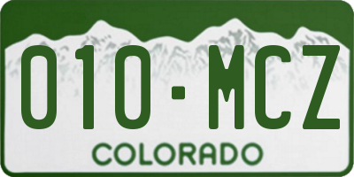 CO license plate 010MCZ